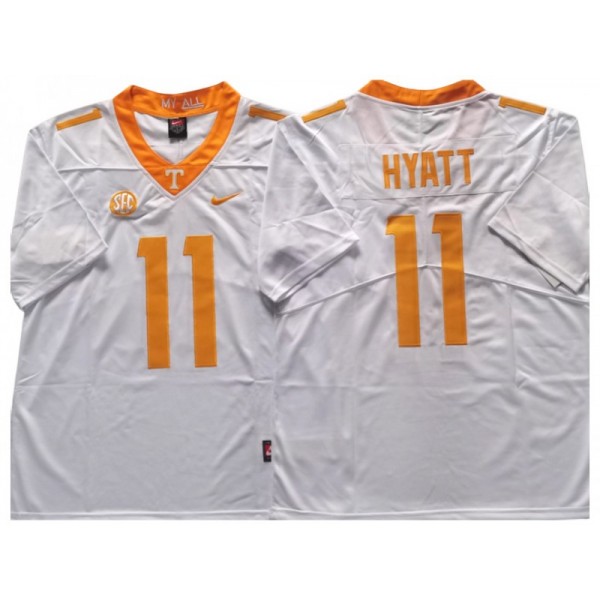 NCAA Tennessee Volunteers #11 Jalin Hyatt White College Football Jersey