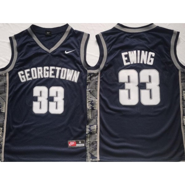 NCAA Georgetown Hoyas #33 Patrick Ewing Navy College Basketball Jersey