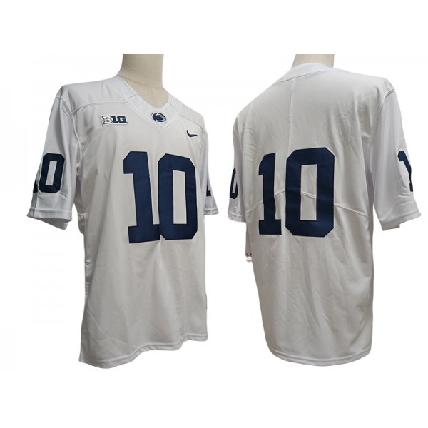 Penn State Nittany Lions #10 White College Football Jersey