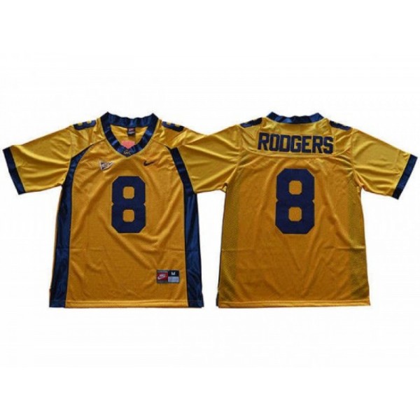 NCAA California Golden Bears #8 Aaron Rodgers Gold College Football Jersey