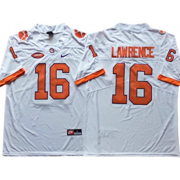 Clemson Tigers #16 Trevor Lawrence White College Football Jersey