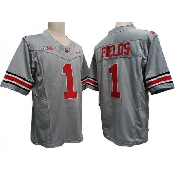 NCAA Ohio State Buckeyes #1 Justin Fields Gray Vapor F.U.S.E. Limited Jersey