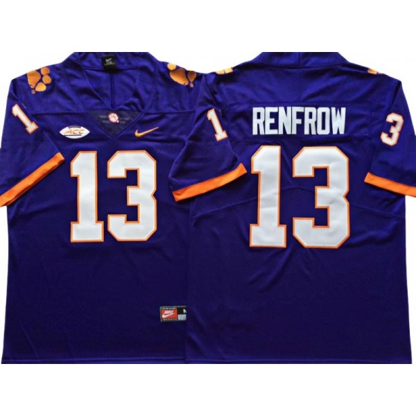 Clemson Tigers #13 Hunter Renfrow Purple College Football Jersey