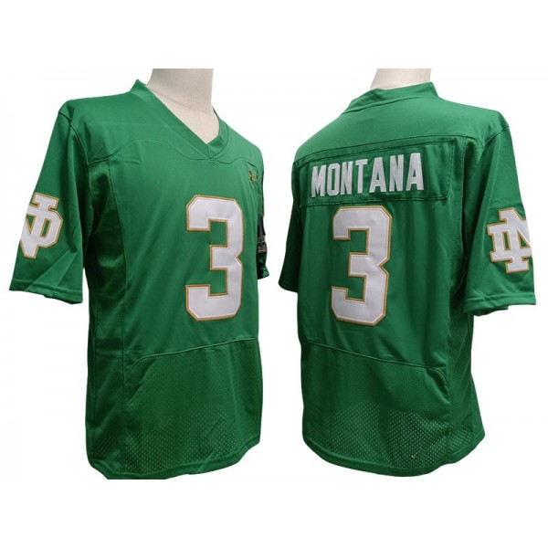 NCAA Notre Dame Fighting Irish #3 Joe Montana Green Vapor F.U.S.E. Limited Jersey