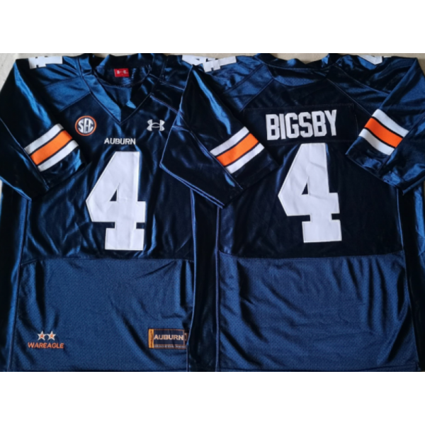 NCAA Auburn Tigers #4 Tank Bigsby Navy College Football Jersey