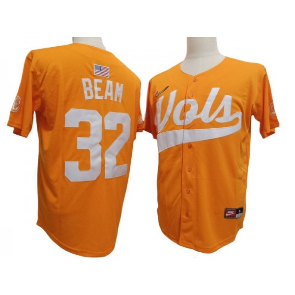 Tennessee Volunteers #32 Drew Beam Orange Baseball Jersey