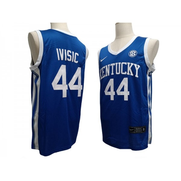 NCAA Kentucky Wildcats #44 Zvonimir Ivisic Blue College Basketball Jersey