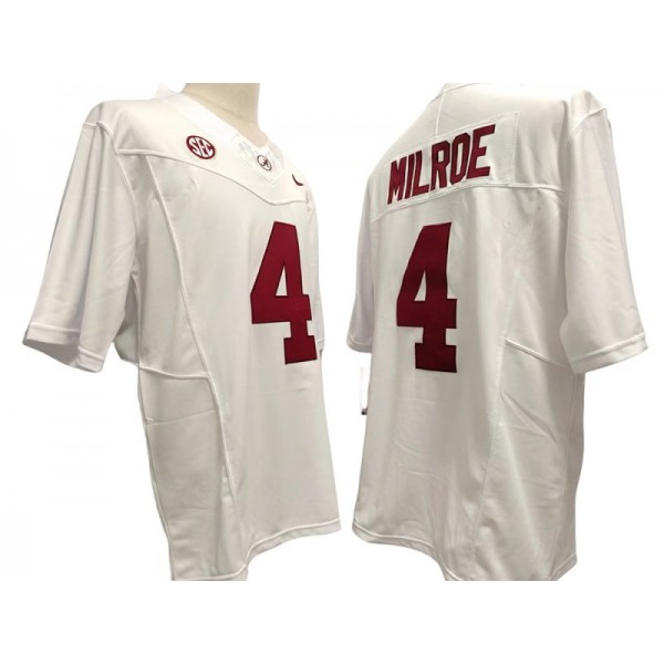 Alabama Crimson Tide #4 Jalen Milroe White Vapor F.U.S.E. Limited Jersey