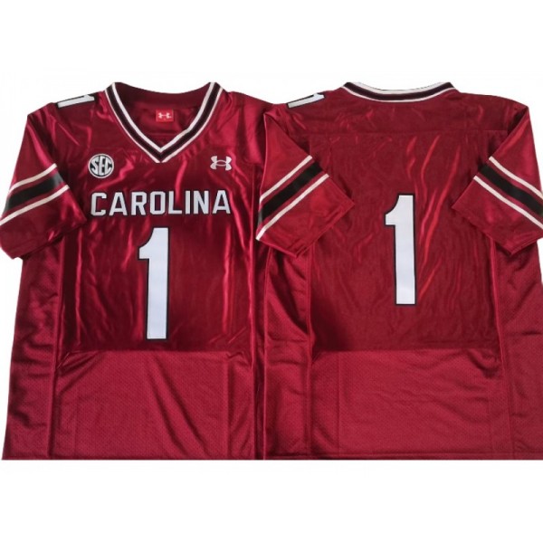 NCAA South Carolina Gamecock #1 Red College Football Jersey