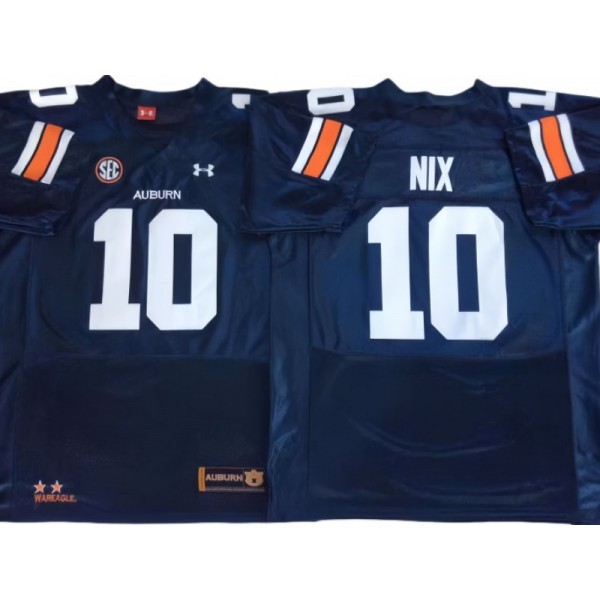 NCAA Auburn Tigers #10 Bo Nix Navy College Football Jersey