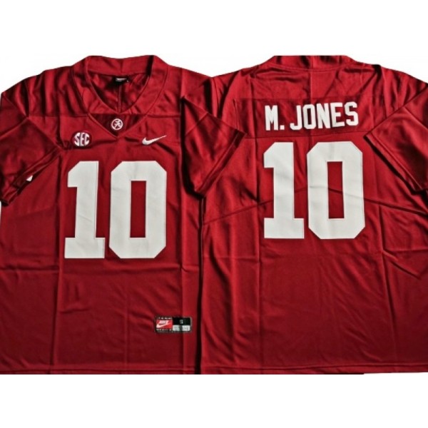 Alabama Crimson Tide #10 Mac Jones Red Football Jersey