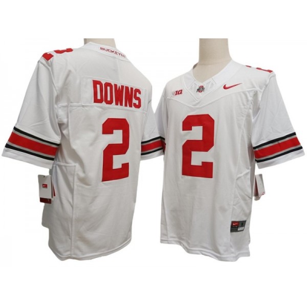 NCAA Ohio State Buckeyes #2 Caleb Downs White Vapor F.U.S.E. Limited Jersey