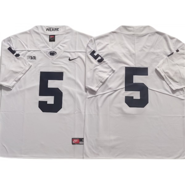 Penn State Nittany Lions #5 White College Football Jersey