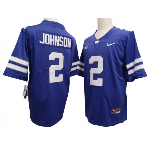 NCAA Kansas State Wildcats #2 Avery Johnson Purple College Football Jersey