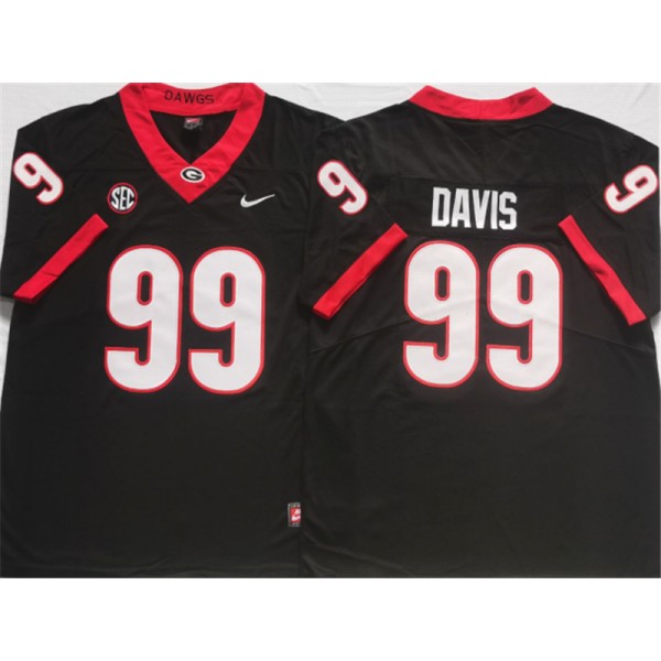 NCAA Georgia Bulldogs #99 Jordan Davis Black College Football Jersey