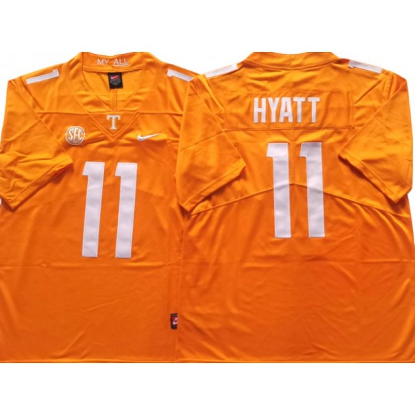 NCAA Tennessee Volunteers #11 Jalin Hyatt Orange College Football Jersey