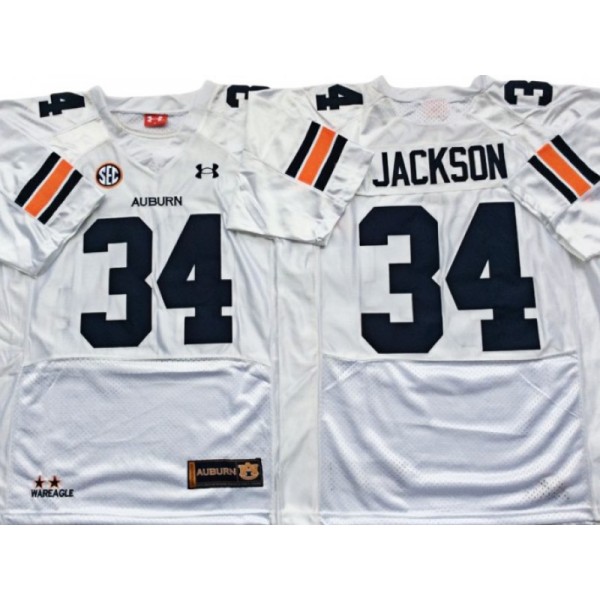 NCAA Auburn Tigers #34 Bo Jackson White College Football Jersey