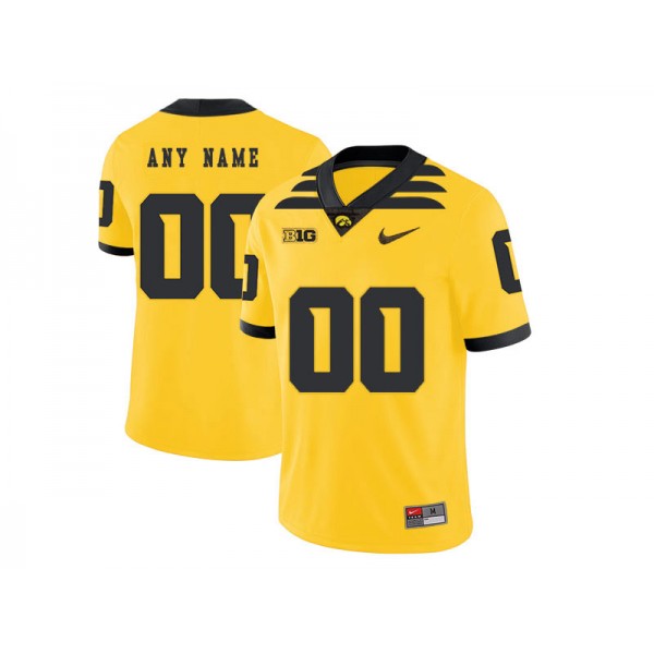 NCAA Iowa Hawkeyes #00 Yellow College Football Custom Jersey