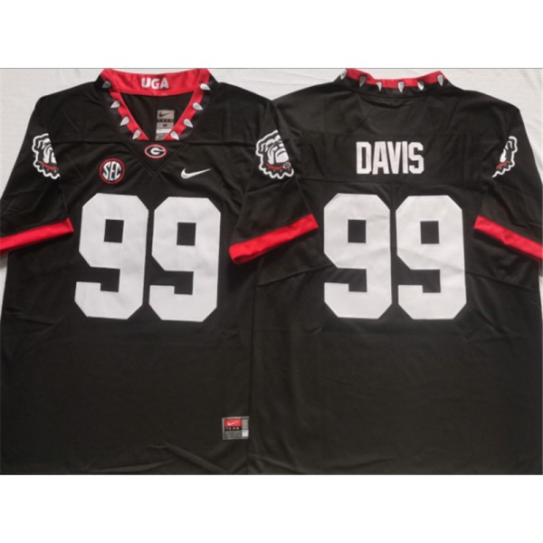 NCAA Georgia Bulldogs #99 Jordan Davis Alternate Black College Football Limited Jersey