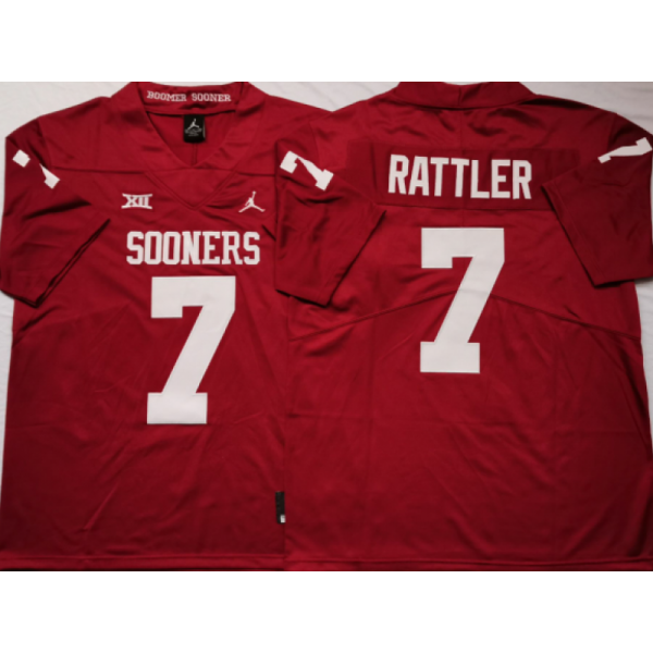 NCAA Oklahoma Sooners #7 Spencer Rattler Red College Football Jersey