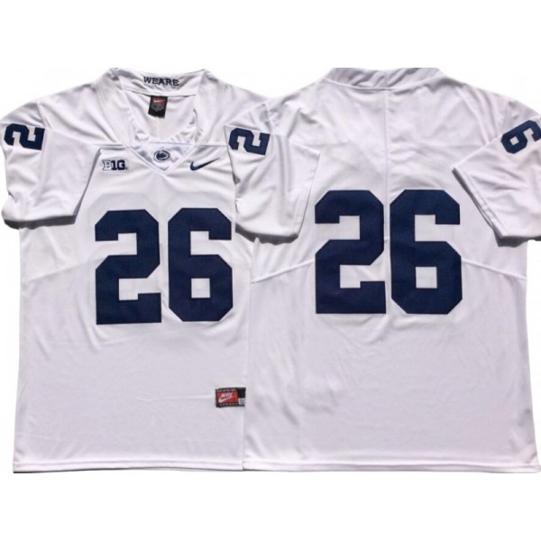 Penn State Nittany Lions #26 White College Football Jersey