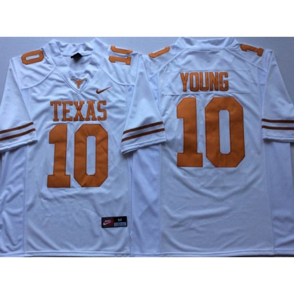 NCAA Texas Longhorns #10 Vince Young White College Football Jersey