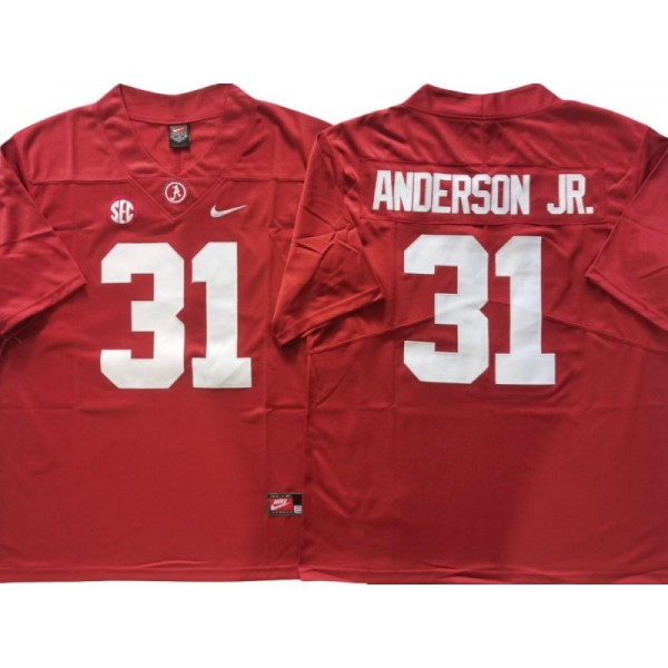 Alabama Crimson Tide #31 Will Anderson Jr.  Red Football Jersey