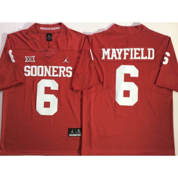 NCAA Oklahoma Sooners #6 Baker Mayfield Red College Football Jersey