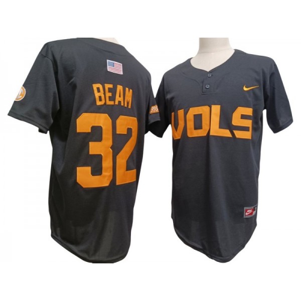 Tennessee Volunteers #32 Drew Beam Gray Baseball Jersey