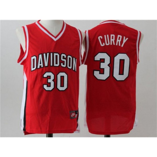 NCAA Davidson Wildcats #30 Stephen Curry Red College Basketball Jersey