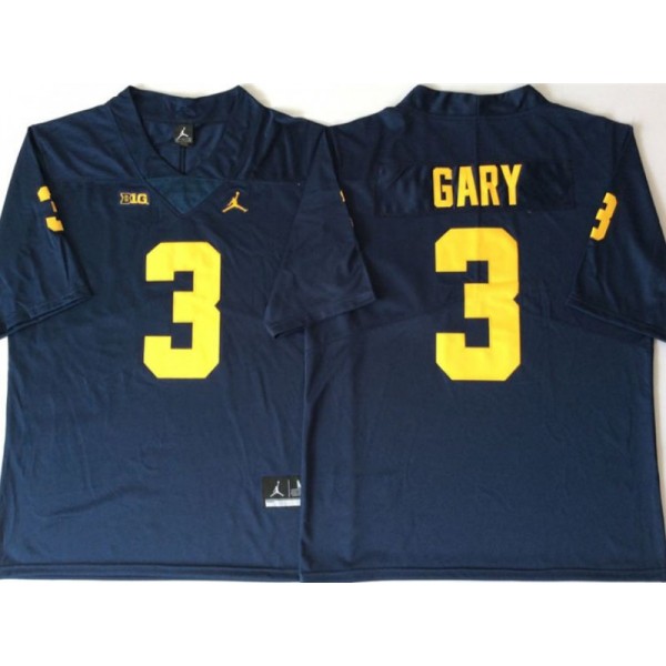 NCAA Michigan Wolverines #3 Rashan Gary Navy College Football Jersey