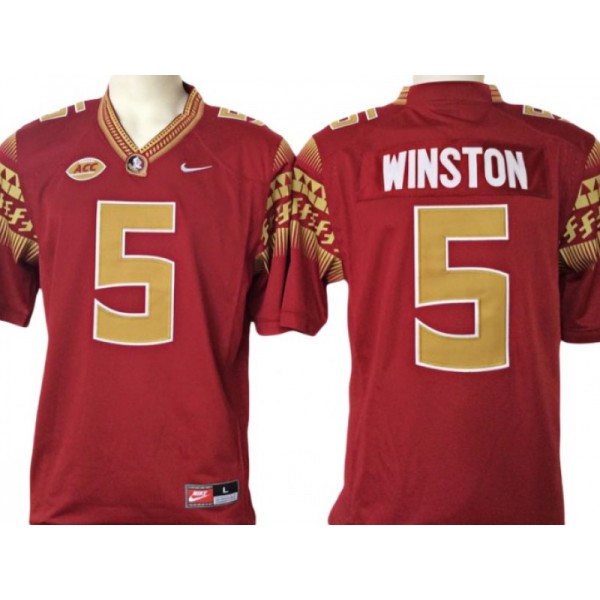 Florida State Seminoles #5 Jameis Winston Red College Football Jersey