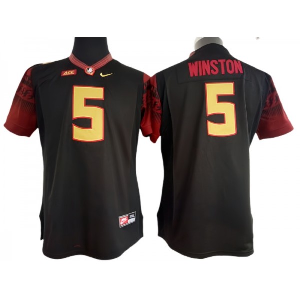 Florida State Seminoles #5 Jameis Winston Black College Football Jersey