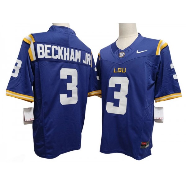 NCAA LSU Tigers #3 Odell Beckham Jr. Purple Vapor F.U.S.E. Limited Jersey