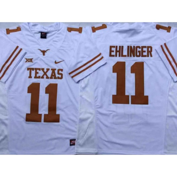 NCAA Texas Longhorns #11 Sam Ehlinger White College Football Jersey