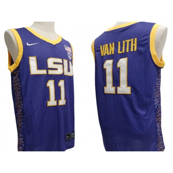 LSU Tigers #11 Hailey Van Lith Purple Basketball Jersey