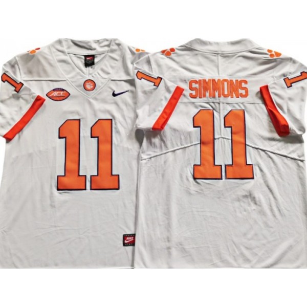 Clemson Tigers #11 Isaiah Simmons White College Football Jersey