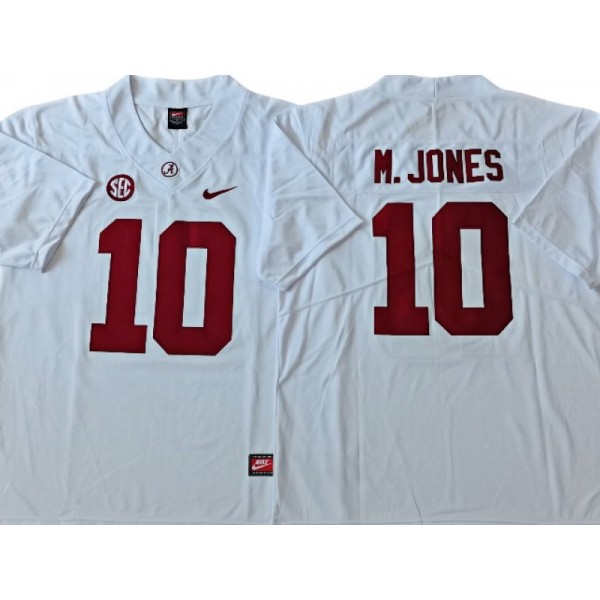 Alabama Crimson Tide #10 Mac Jones White Football Jersey