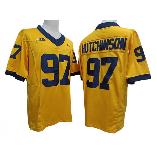 NCAA Michigan Wolverines #97 Aidan Hutchinson Yellow Vapor F.U.S.E. Limited Jersey