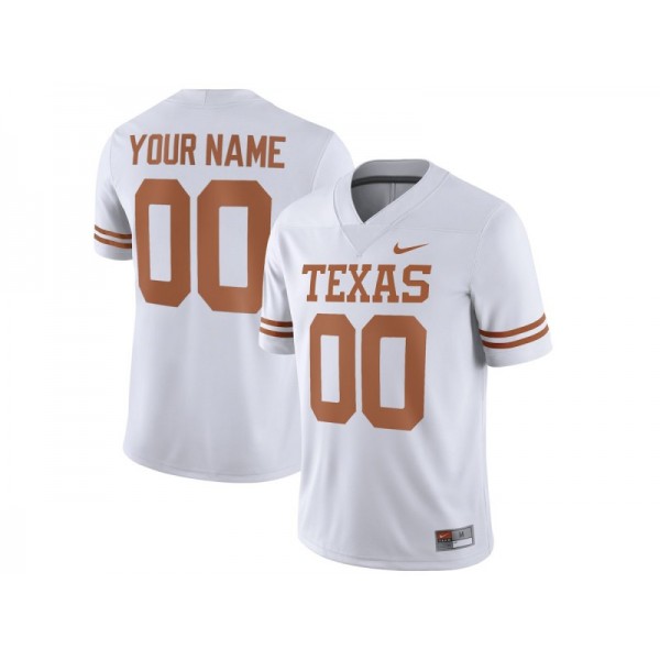 NCAA Texas Longhorns #00 White College Football Custom Jersey