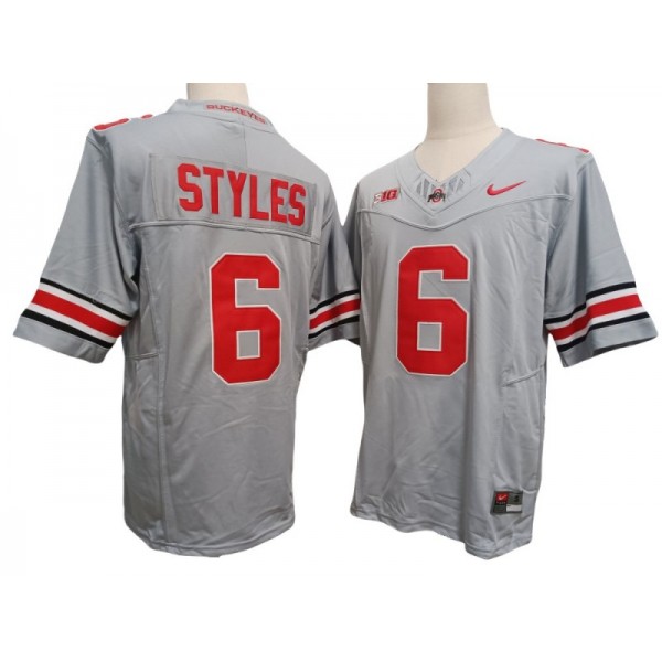 NCAA Ohio State Buckeyes #6 Sonny Styles Gray College Football F.U.S.E. Limited Jersey