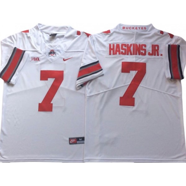 NCAA Ohio State Buckeyes #7 Dwayne Haskins Jr. White College Football Jersey