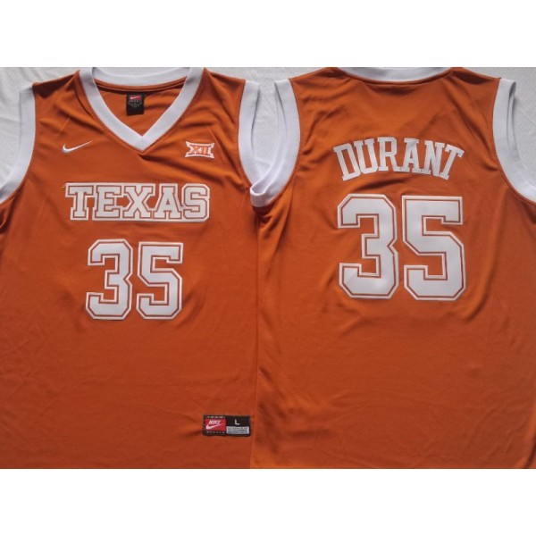 Texas Longhorns #35 Kevin Durant Orange College Basketball Jersey