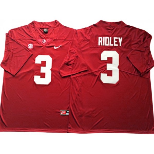 Alabama Crimson Tide #3 Calvin Ridley Red Football Jersey