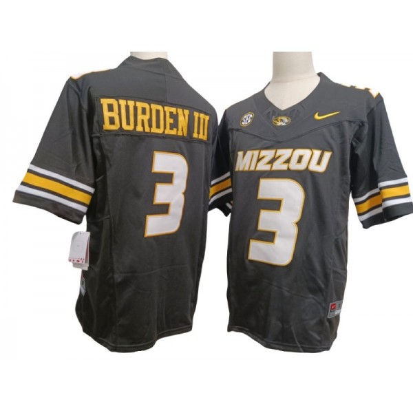 NCAA Missouri Tigers #3 Luther Burden III Black College Football F.U.S.E. Limited Jersey