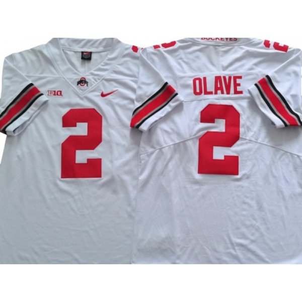 NCAA Ohio State Buckeyes #2 Chris Olave White College Football Jersey