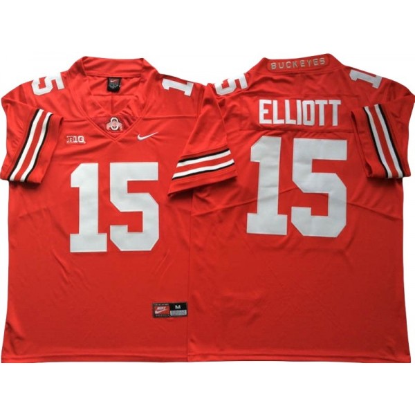 NCAA Ohio State Buckeyes #15 Ezekiel Elliott Red College Football Jersey