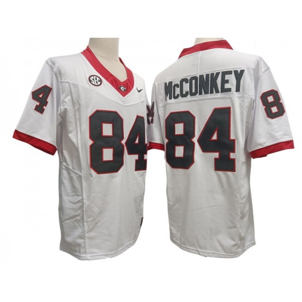 NCAA Georgia Bulldogs #84 Ladd McConkey White Vapor F.U.S.E. Limited Jersey