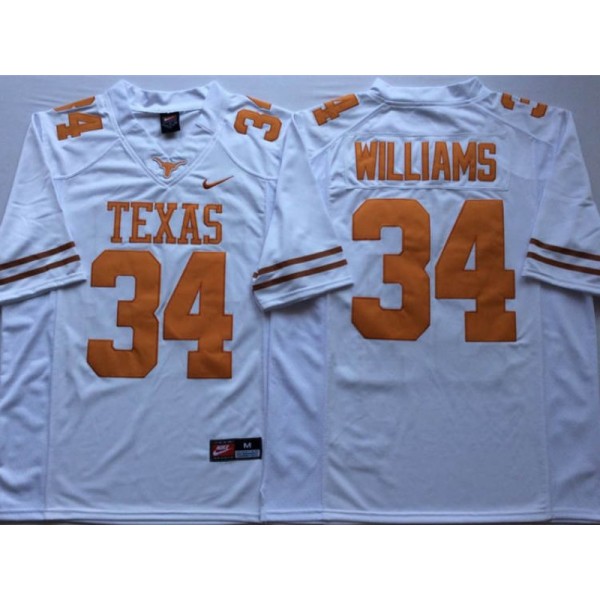 NCAA Texas Longhorns #34 Ricky Williams White College Football Jersey