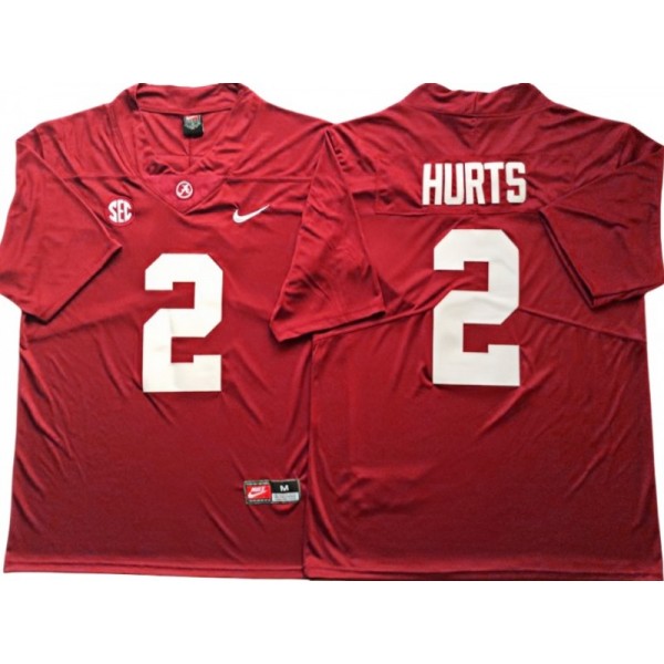 Alabama Crimson Tide #2 Jalen Hurts Red Football Jersey